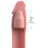 Телесная насадка-удлинитель 2 Inch Silicone X-tension with Strap - 20,3 см. - Pipedream - в Электростали купить с доставкой