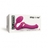 Ярко-розовый безремневой страпон Multi Orgasm Size S с клиторальной стимуляцией - Strap-on-me - купить с доставкой в Электростали