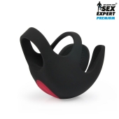 Черная вибронасадка на пенис и мошонку Sex Expert - Sex Expert - в Электростали купить с доставкой