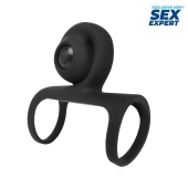 Черная вибронасадка на пенис Sex Expert - Sex Expert - в Электростали купить с доставкой