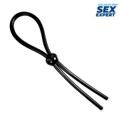 Черное силиконовое лассо с шариком для утяжки - Sex Expert - в Электростали купить с доставкой