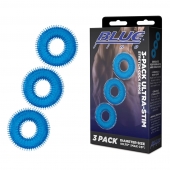 Комплект из трех голубых колец для эрекции 3-Pack Ultra-Stim Stretch Cock Rings - BlueLine - в Электростали купить с доставкой