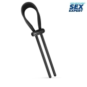 Черный ремень-лассо для усиления эрекции - Sex Expert - в Электростали купить с доставкой