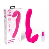 Розовый безремневой страпон на радиоуправлении Strapless Together - 22 см. - Together Toy - купить с доставкой в Электростали