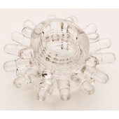 Прозрачное гелевое эрекционное кольцо с шипиками - Toyfa Basic - в Электростали купить с доставкой