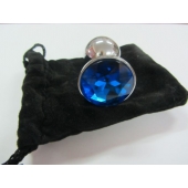 Анальное украшение BUTT PLUG  Small с синим кристаллом - 7 см. - Anal Jewelry Plug - купить с доставкой в Электростали