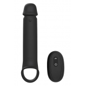 Черная насадка-удлинитель с вибрацией Vibrating Extender With Remote - Dream Toys - в Электростали купить с доставкой
