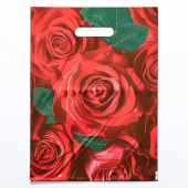 Пакет с цветочным принтом и вырубной ручкой (30х40 см) - Сима-Ленд - купить с доставкой в Электростали