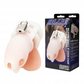 Белая клетка для пениса Silicone Small 2 in Cock Cage With Ball Divider - BlueLine - купить с доставкой в Электростали