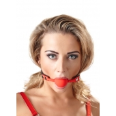 Силиконовый кляп-шар на чёрных ремешках Red Gag silicone - Orion - купить с доставкой в Электростали