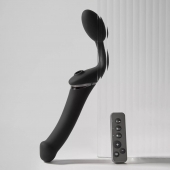 Черный безремневой вибрострапон Strap-On-Me Multi Orgasm Size XL - Strap-on-me - купить с доставкой в Электростали