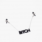 Зажимы на соски с кожаной подвеской Bitch - Crazy Handmade - купить с доставкой в Электростали