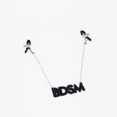 Зажимы на соски с кожаной подвеской BDSM - Crazy Handmade - купить с доставкой в Электростали