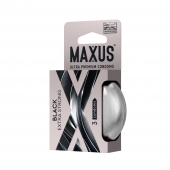 Черные утолщенные презервативы MAXUS Extra Strong с железным кейсом - 3 шт. - Maxus - купить с доставкой в Электростали
