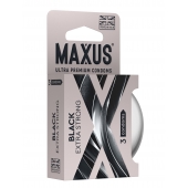 Черные утолщенные презервативы MAXUS Extra Strong с железным кейсом - 3 шт. - Maxus - купить с доставкой в Электростали