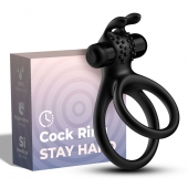 Черное эрекционное виброкольцо с подхватом мошонки Stay Hard - Boys of Toys - в Электростали купить с доставкой