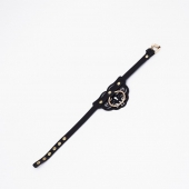 Черный чокер с клепками и золотистой фурнитурой - Crazy Handmade - купить с доставкой в Электростали