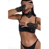 Фигурный набор для БДСМ-игр с узорами и золотистой фурнитурой - Crazy Handmade - купить с доставкой в Электростали