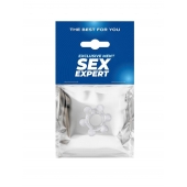 Прозрачное эластичное эрекционное кольцо с 6 шариками - Sex Expert - в Электростали купить с доставкой
