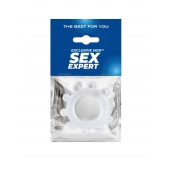 Прозрачное эрекционное кольцо со стимулирующими шариками - Sex Expert - в Электростали купить с доставкой