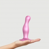 Розовая насадка Strap-On-Me Dildo Plug Curvy size M - Strap-on-me - купить с доставкой в Электростали