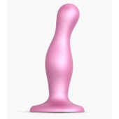 Розовая насадка Strap-On-Me Dildo Plug Curvy size M - Strap-on-me - купить с доставкой в Электростали