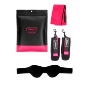 Черно-розовый эротический набор: маска, наручники и повязка - Erokay - купить с доставкой в Электростали