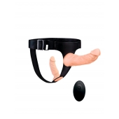 Женский страпон с 2 насадками, вибрацией и пультом ДУ - Erowoman-Eroman - купить с доставкой в Электростали