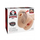 Телесный мастурбатор с вибрацией Double Pounder Vibrating Squeeze Stroker - Pipedream - в Электростали купить с доставкой