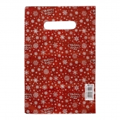 Красный подарочный новогодний пакет с вырубной ручкой (20х30 см) - Сима-Ленд - купить с доставкой в Электростали