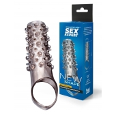 Дымчатая насадка на пенис с шипами и выпуклостями - 12 см. - Sex Expert - в Электростали купить с доставкой