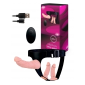 Женский страпон с 3 насадками и вибрацией - Erowoman-Eroman - купить с доставкой в Электростали