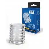 Прозрачная сквозная насадка на пенис с ребрышками - Sex Expert - в Электростали купить с доставкой