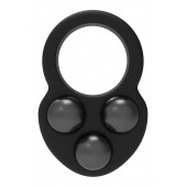 Черное эрекционное кольцо с утяжелителями - Dream Toys - в Электростали купить с доставкой