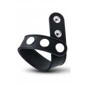 Черное эрекционное кольцо на кнопках - Blush Novelties - в Электростали купить с доставкой