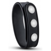 Черное эрекционное кольцо на кнопках - Blush Novelties - в Электростали купить с доставкой