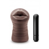 Коричневый мастурбатор-ротик Krystal Vibrating Masturbator - Blush Novelties - в Электростали купить с доставкой