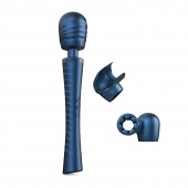 Синий вибромассажёр с насадками Man.wand Edgy - Manwan - в Электростали купить с доставкой