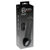 Черная вибронасадка для пениса с хомутом для мошонки и пультом ДУ Remote Controlled Penis Extension - Orion - в Электростали купить с доставкой