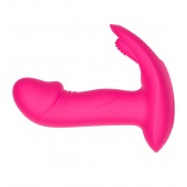 Розовый вагинально-клиторальный вибратор c функцией фингеринга - Secwell