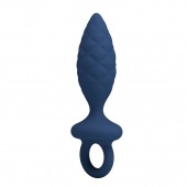 Синяя анальная пробка с кольцом Butt Plug with Loop L - 15,7 см. - Baile