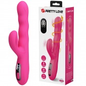 Розовый вибростимулятор-кролик с волновыми движениями Winters - 25,2 см. - Baile