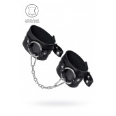 Черные оковы из толстой кожи с люверсами - Pecado - купить с доставкой в Электростали