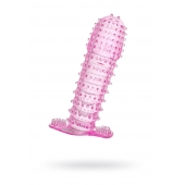 Гелевая розовая насадка с шипами - 12 см. - Toyfa Basic - в Электростали купить с доставкой