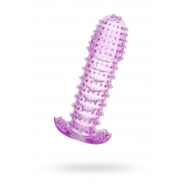 Гелевая фиолетовая насадка с шипами - 12 см. - Toyfa Basic - в Электростали купить с доставкой