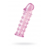 Гелевая розовая насадка на фаллос с шипами - 12 см. - Toyfa Basic - в Электростали купить с доставкой