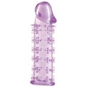 Гелевая фиолетовая насадка на фаллос с шипами - 12 см. - Toyfa Basic - в Электростали купить с доставкой