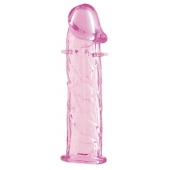 Гладкая розовая насадка с усиками под головкой - 12,5 см. - Toyfa Basic - в Электростали купить с доставкой