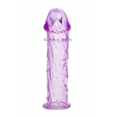 Гладкая фиолетовая насадка с усиками под головкой - 12,5 см. - Toyfa Basic - в Электростали купить с доставкой