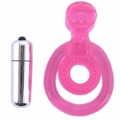 Розовая вибронасадка со стимулятор клитора   Язычок - Toyfa Basic - в Электростали купить с доставкой